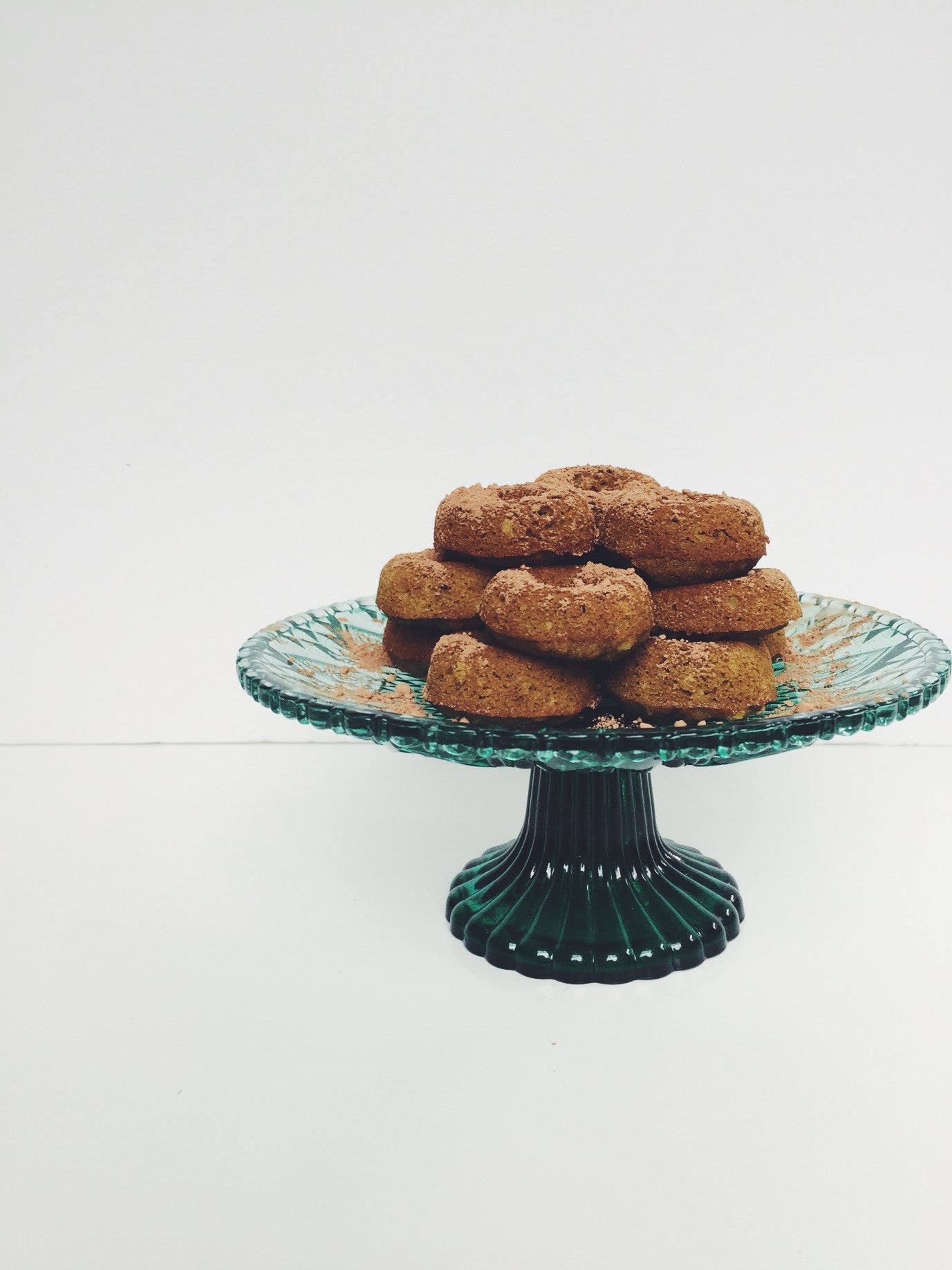 Gluten-Free, Dairy-Free Cocoa Dusted Matchaful Donuts
