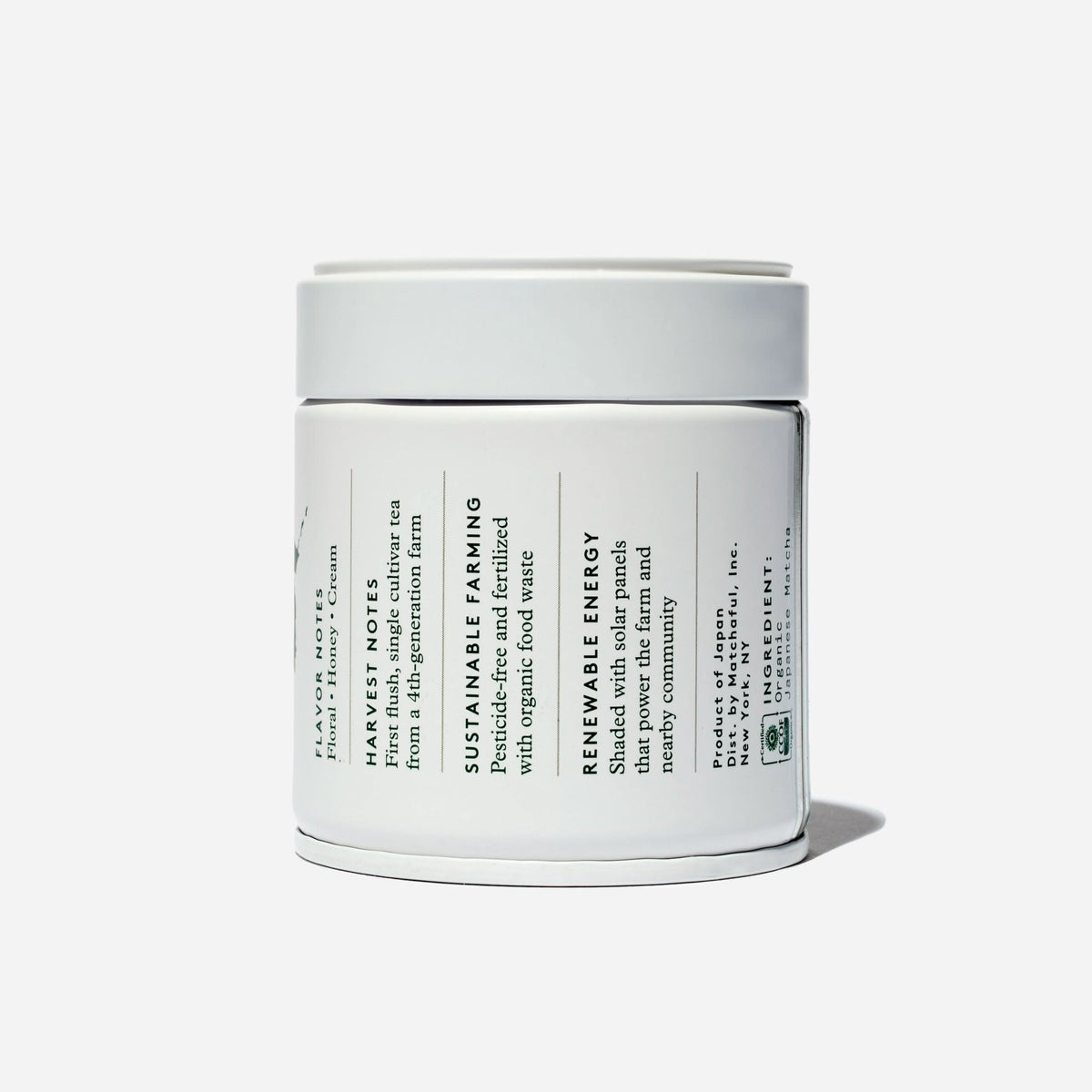 Organic Kiwami Matcha - Back of Tin