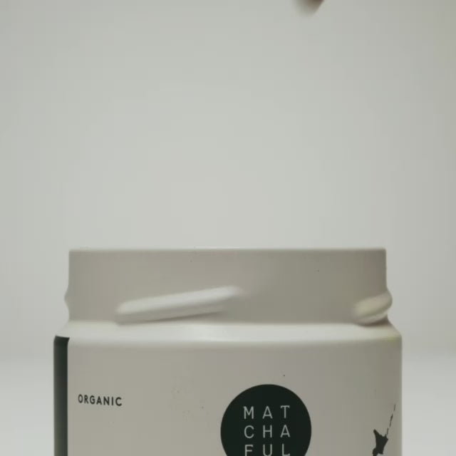 video of kiwami matcha being scooped