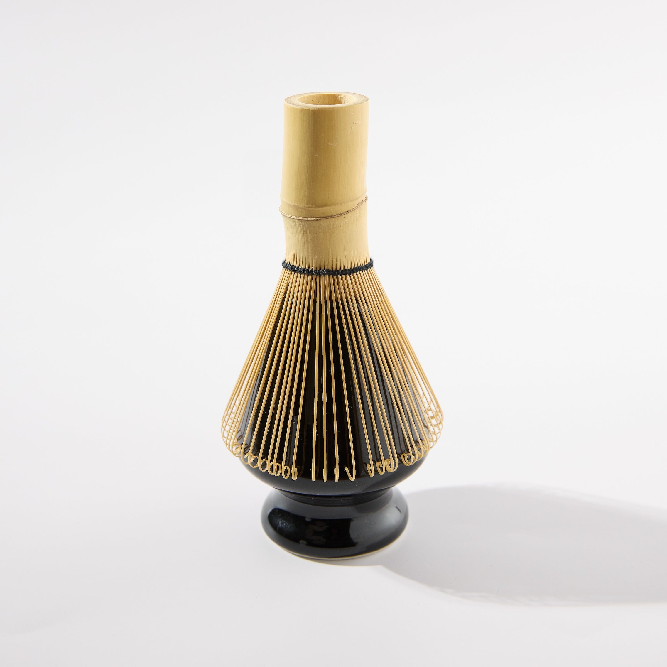 Suikaen Black Ceramic Chasen Whisk Stand with Whisk (Sold Separately)