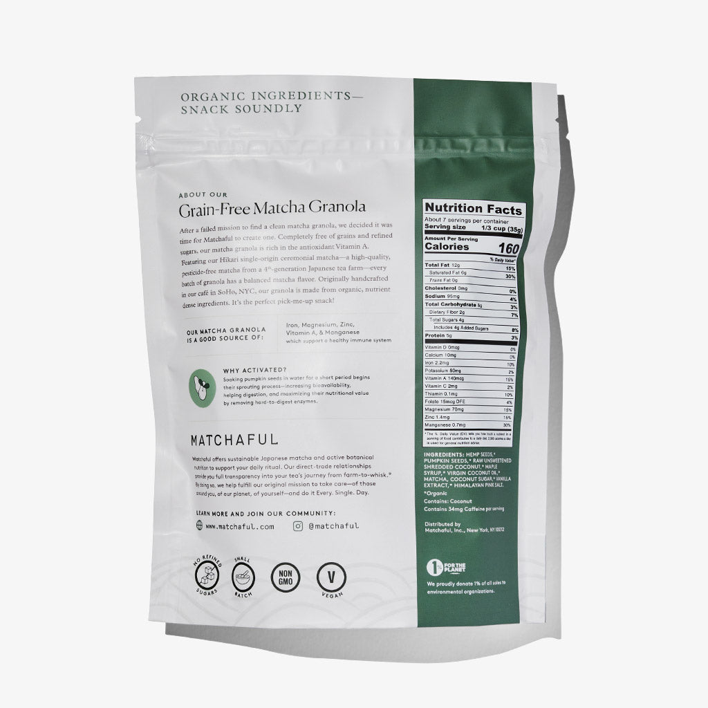 Original Grain-Free Activated Matcha Granola - 8oz